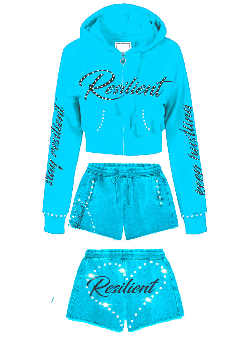 Resilient Hustle Heart Women's Shorts Sets