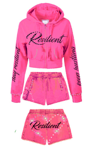 Resilient Hustle Heart Women's Shorts Sets