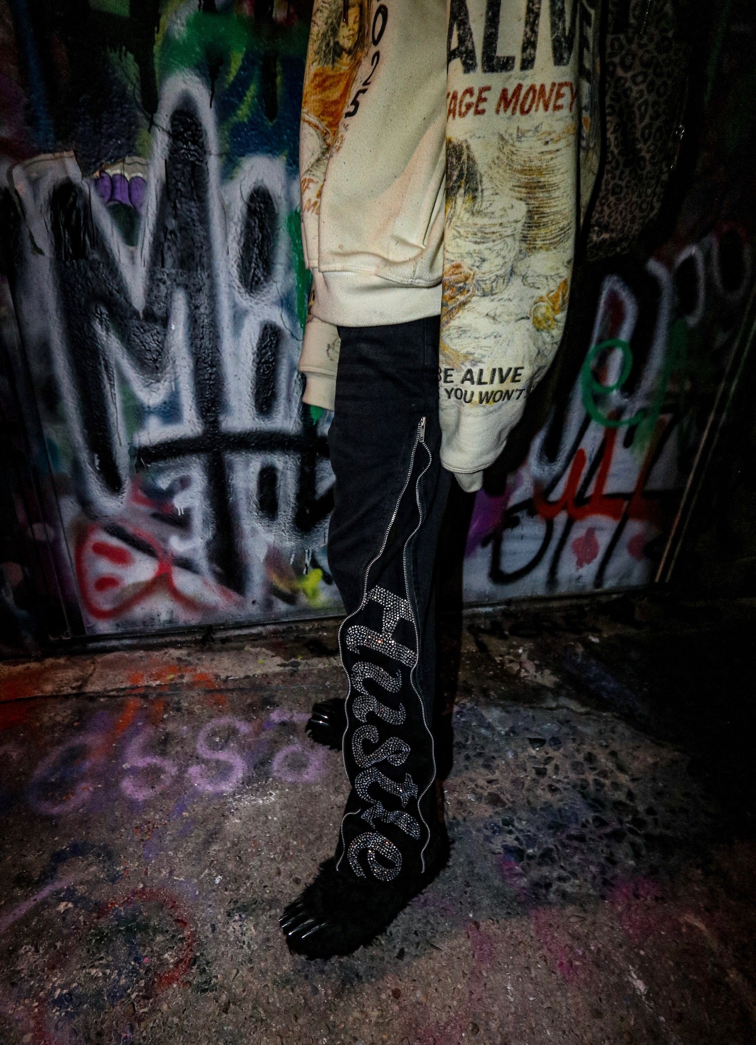 RHC Black Rhinestone Jeans