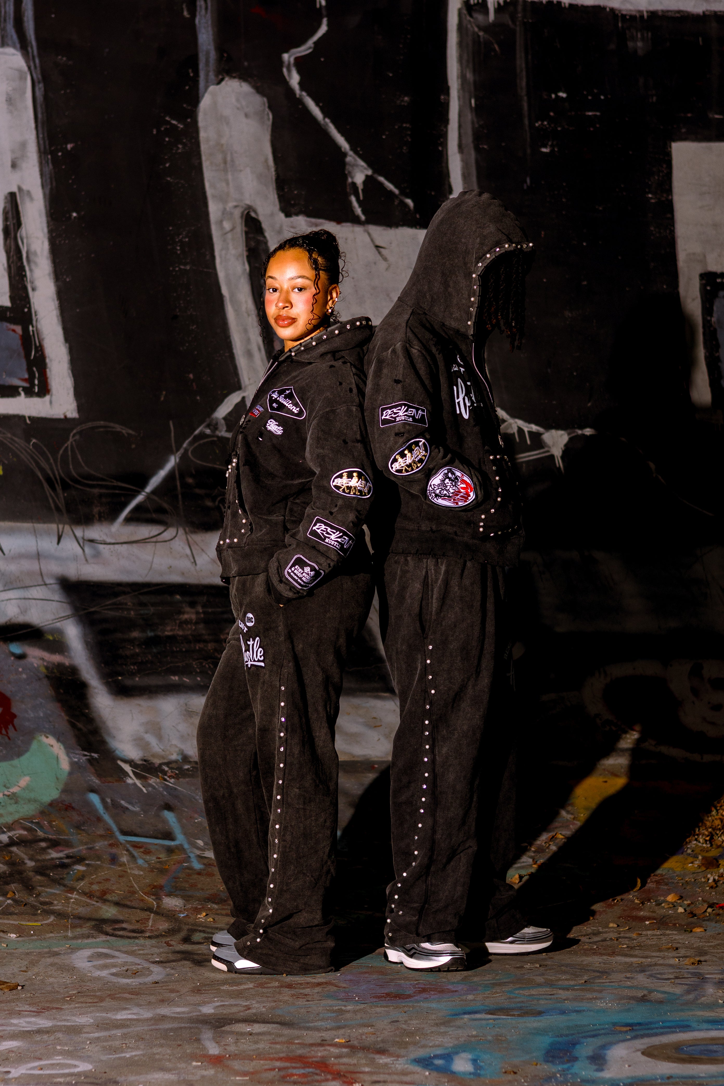Patchwork Zip-up Jacket & Pants Collection